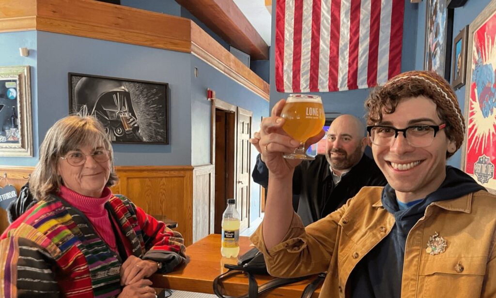 People enjoying a food tour at one of the local restaurants