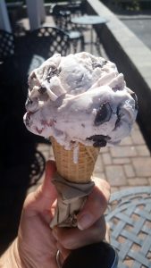Acushnet Creamery's Cranberry Harvest ice cream cone (photo by Marlissa Briggett)
