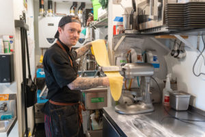 Chef Rose, making pasta