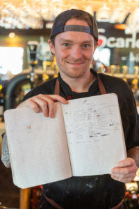 Chef Rose and his notebook