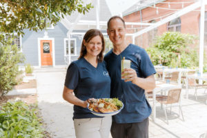 Marc & Bree outside their new restaurant, Cast in Marion