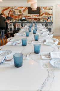 The long communal table at Cast