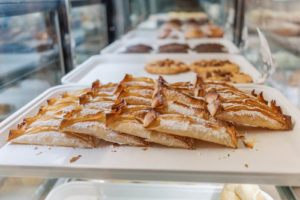 The pastry case at Europa Pastries
