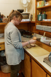 Liz Carter working in the kitchen