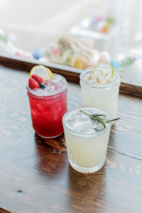 Three popular cocktails. from left to right, Train Berry, Smoke 'Ya Greens, 'Rita 'Rita