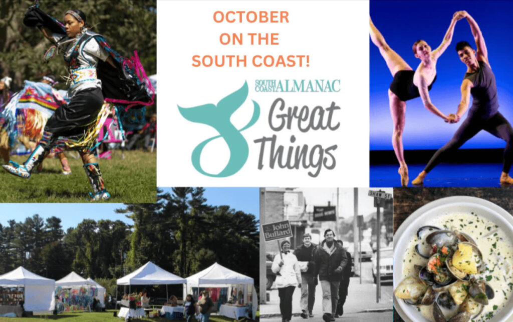 8 Great Things title page with photos of dancing, chowder, festivals, walking tours...