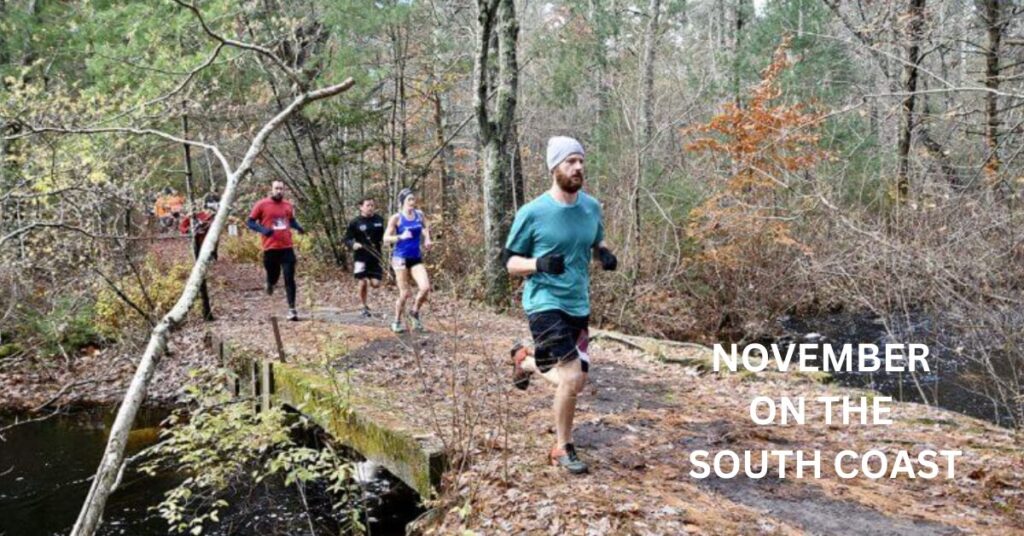 Trail runners with the title, November on the South Coast