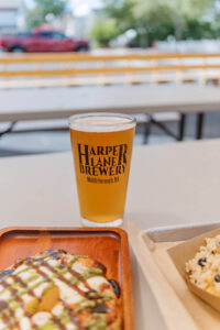 A pint of Harpers Lane with Andy's food in foreground