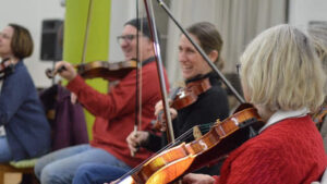 Fiddlers at a session