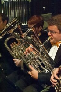 Horn players in the Tri-County Symphony