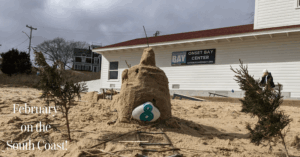 Sandcastle on Onset Beach in winter