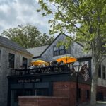 A view of the patio of Coastal Bubbles Wine Bar