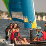Kids sailing in New Bedford Harbor