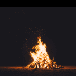 a bonfire in the dark