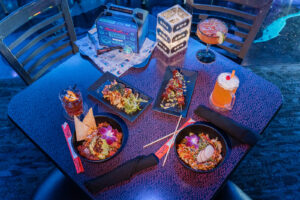Food and drinks on the table at RWND