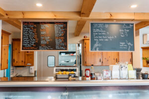 Chalkboard menus at Fish on South Main.