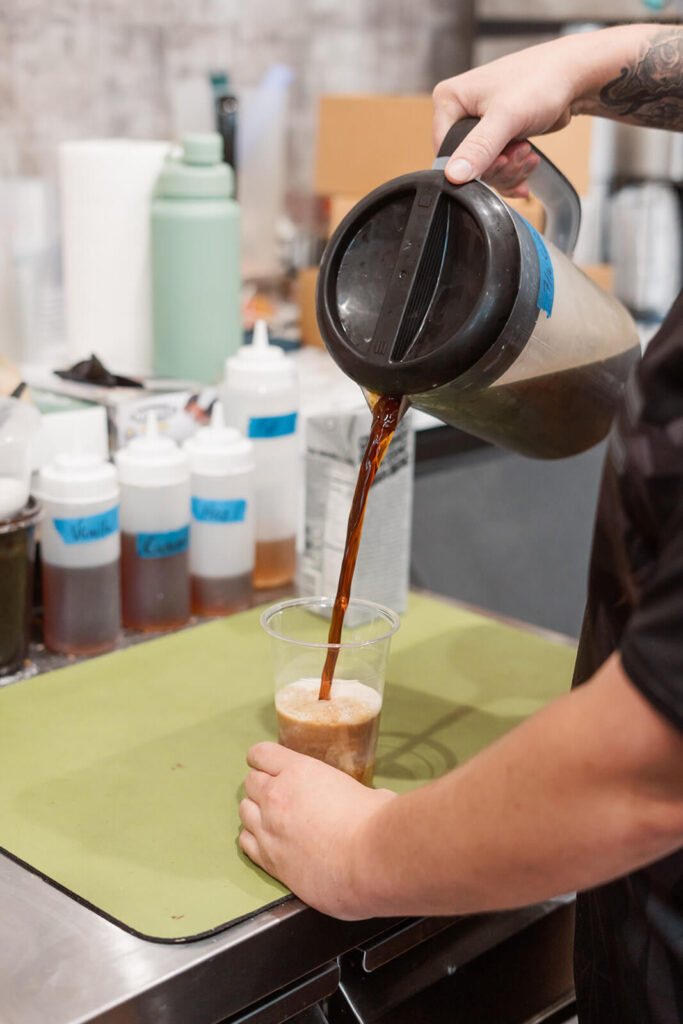 Jake making a specialty coffee drink