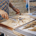 A cooking demonstration at Fabric Festival