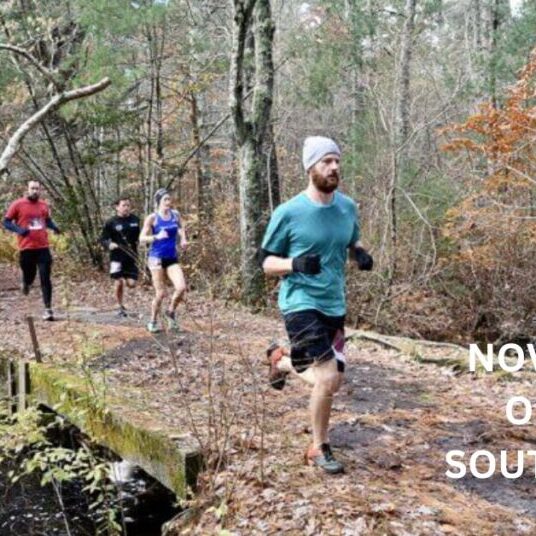 Trail runners with the title, November on the South Coast