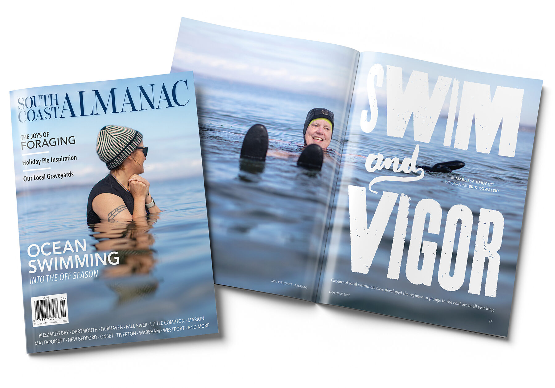 Cover and opening spread of the print story